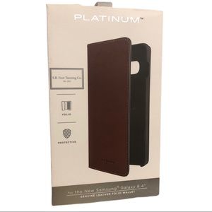 Platinum Genuine Leather Wallet Folio Phone Case